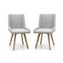 Skandi Pair of Grey Weave Dining Chairs