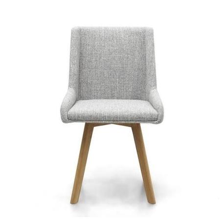 GRADE A1 - Skandi Pair of Grey Weave Dining Chairs