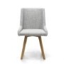 GRADE A1 - Skandi Pair of Grey Weave Dining Chairs