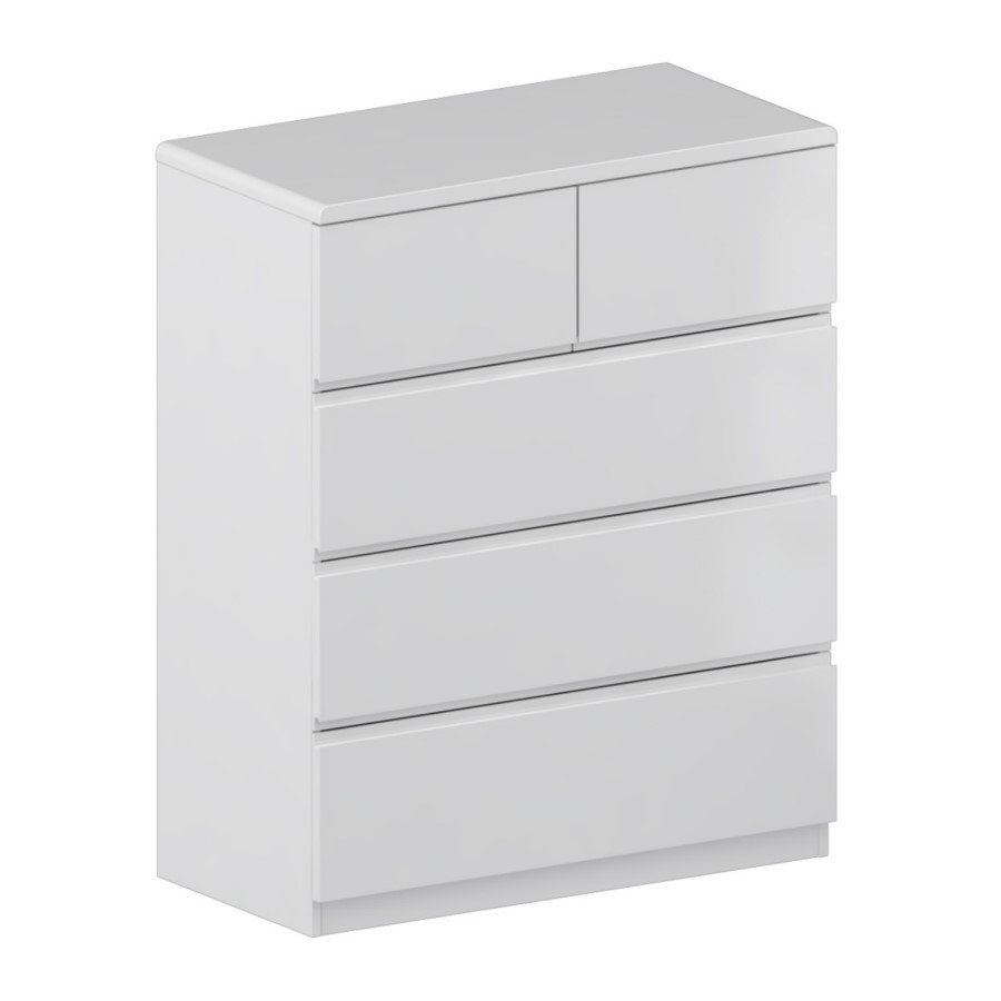 Skylar White Gloss Chest of Drawers - 5 Drawer Chest