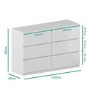 Skylar White Gloss Chest of Drawers - 6 Drawer Chest