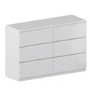 Skylar White Gloss Chest of Drawers - 6 Drawer Chest