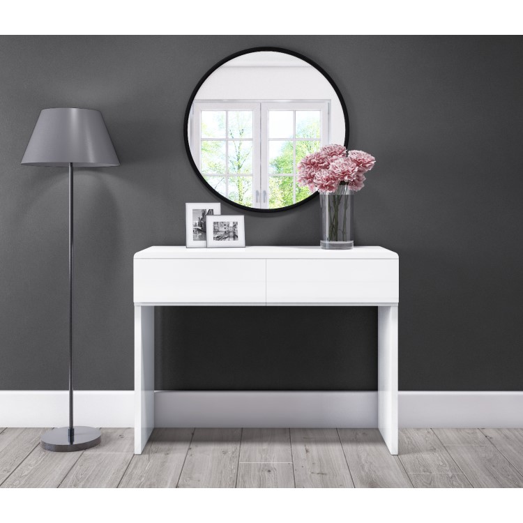 Skylar White Gloss Dressing Table - 2 Drawer