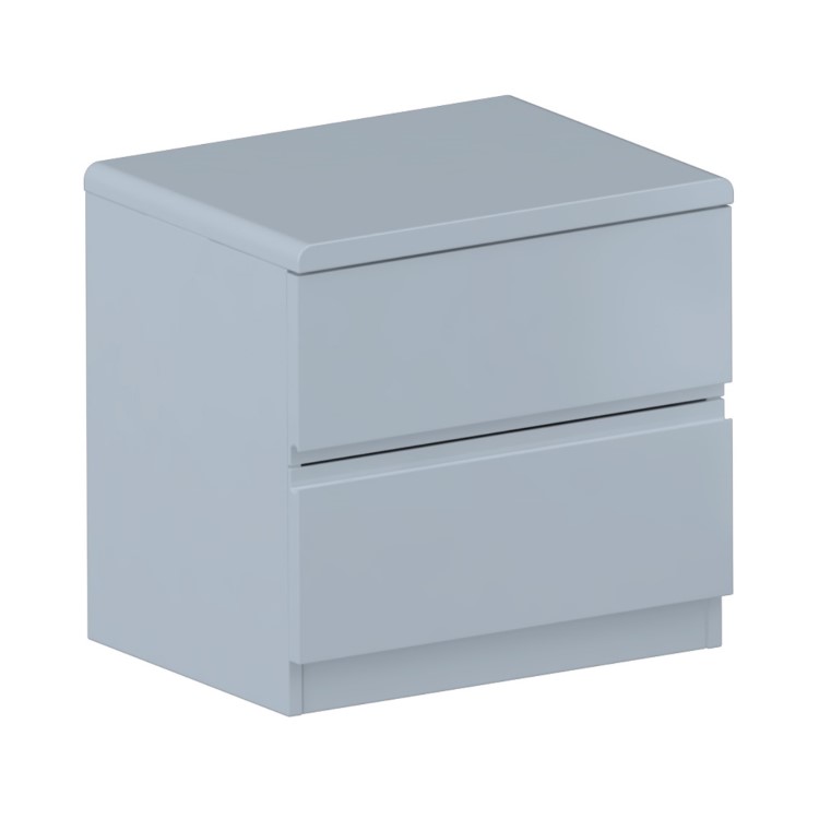 Skylar Grey Gloss Bedside Table - 2 Drawer