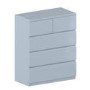 Skylar Grey Gloss Chest of Drawers - 5 Drawer Chest