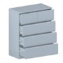 Skylar Grey Gloss Chest of Drawers - 5 Drawer Chest