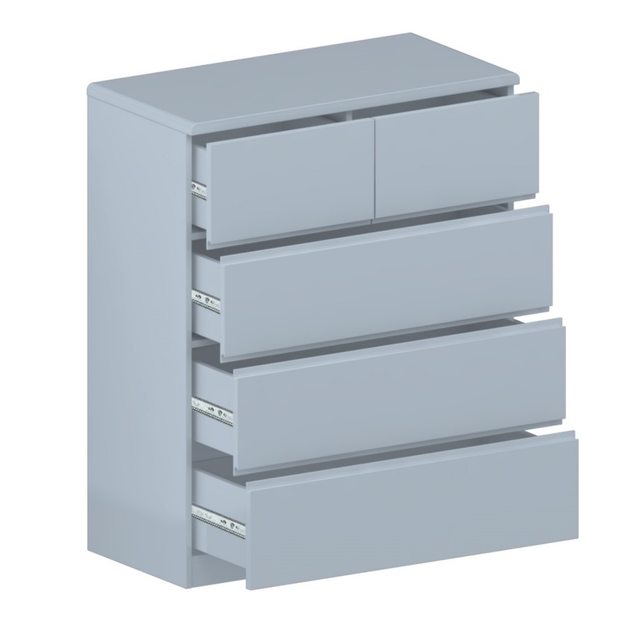 Skylar Grey Gloss Chest of Drawers - 5 Drawer Chest
