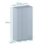 GRADE A1 - Skylar Grey Gloss Triple Wardrobe