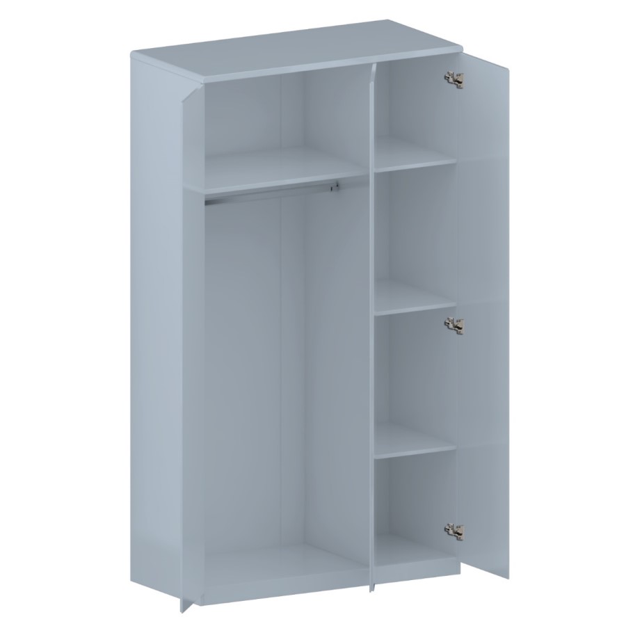 GRADE A1 - Skylar Grey Gloss Triple Wardrobe