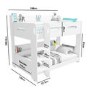 White Bunk Bed with Shelves - Sky