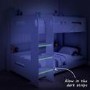 White Bunk Bed with Shelves - Sky
