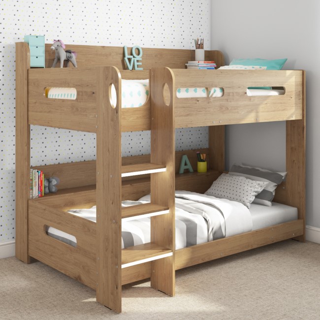 Sky Bunk Bed in Oak Ladder Can Be Fitted Either Side! Furniture123