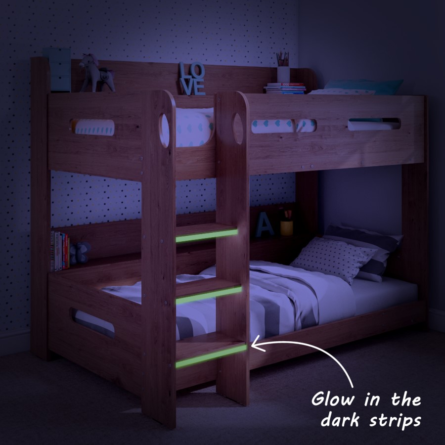 GRADE A1 - Sky Bunk Bed in Oak - Ladder Can Be Fitted Either Side!