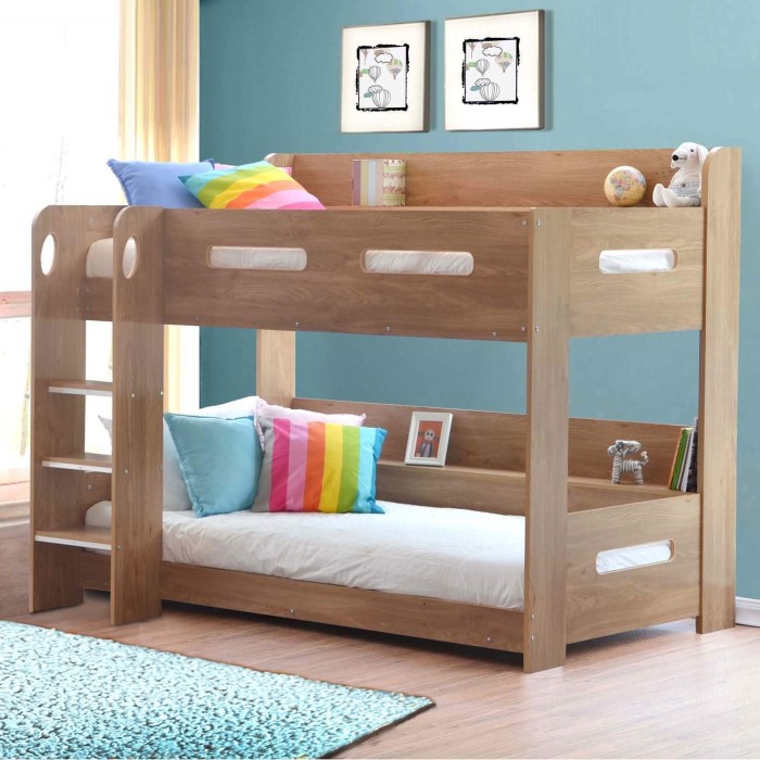GRADE A2 Sky Bunk Bed in Oak Ladder Can Be Fitted Either Side