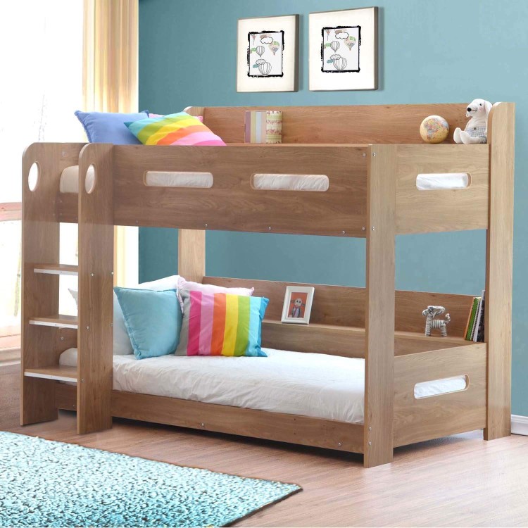 GRADE A3 - Sky Bunk Bed in Oak - Ladder Can Be Fitted Either Side!