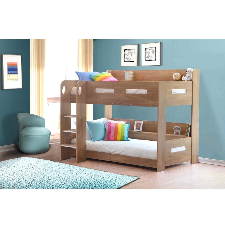 GRADE A3 - Sky Bunk Bed in Oak - Ladder Can Be Fitted Either Side!