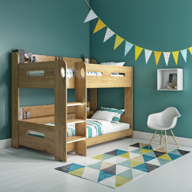 Sky Bunk Bed in Oak - Ladder Can Be Fitted Either Side!