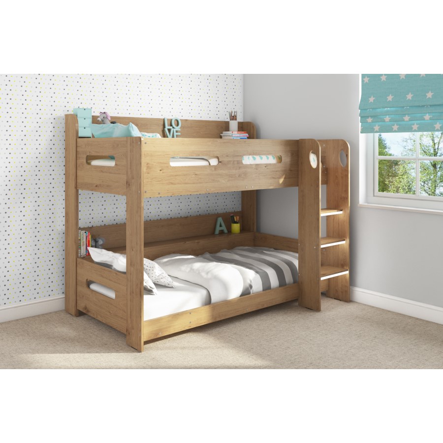 GRADE A2 - Sky Bunk Bed in Oak - Ladder Can Be Fitted Either Side!