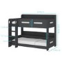 Sky Bunk Bed in Dark Grey - Ladder Can Be Fitted Either Side!
