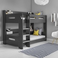 GRADE A2 - Sky Bunk Bed in Dark Grey - Ladder Can Be Fitted Either Side!