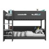 Dark Grey Bunk Bed with Storage Shelves - Ladder Can Be Fitted Either Side