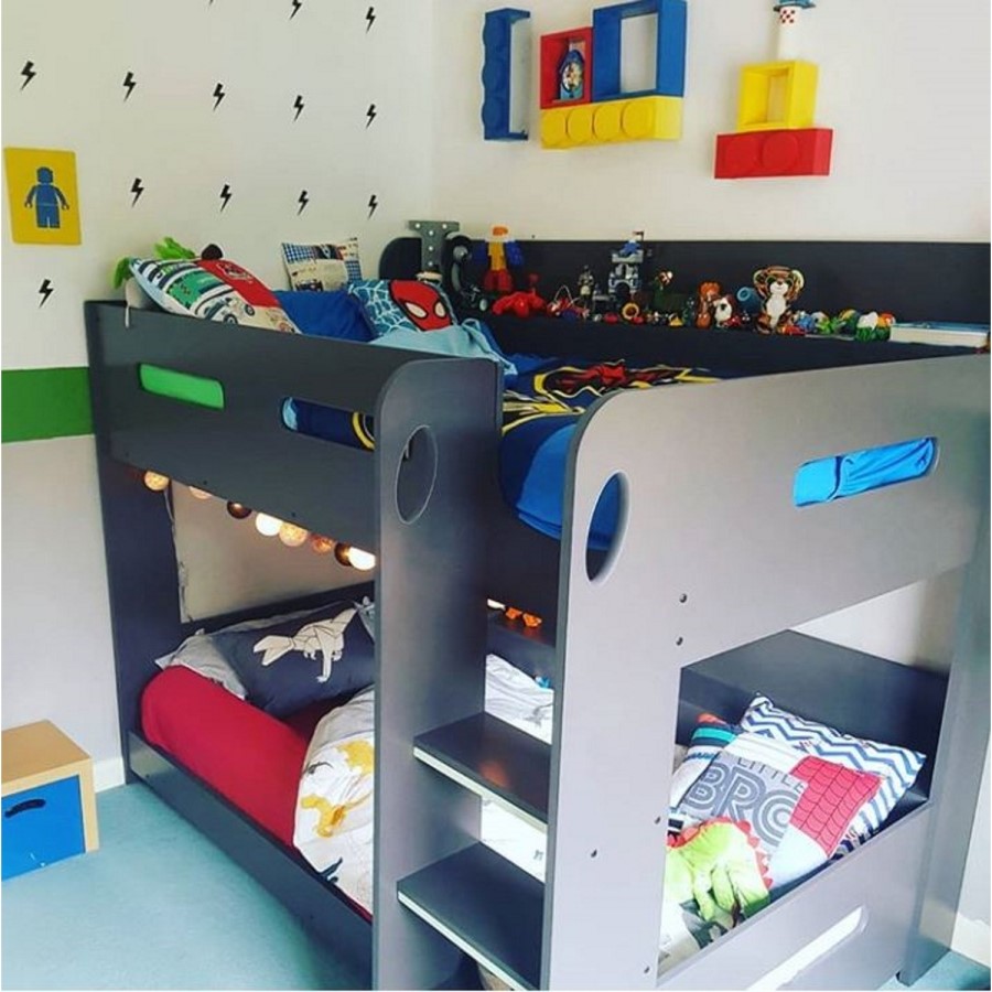Sky Bunk Bed in Dark Grey - Ladder Can Be Fitted Either Side!