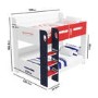 Red White and Blue Wooden Bunk Bed with Shelves - Sky