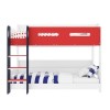 Red White and Blue Wooden Bunk Bed with Shelves - Sky