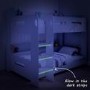 Red White and Blue Wooden Bunk Bed with Shelves - Sky