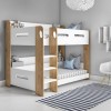 GRADE A1 - Sky Bunk Bed in White and Oak - Ladder Can Be Fitted Either Side!