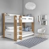 GRADE A1 - Sky Bunk Bed in White and Oak - Ladder Can Be Fitted Either Side!
