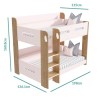GRADE A1 - Sky Bunk Bed in Pink and Oak - Ladder Can Be Fitted Either Side!
