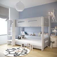 Grey and White Bunk Bed with Shelves - Sky