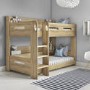 Light Oak Wooden Bunk Bed with Shelves - Sky