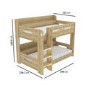 Light Oak Wooden Bunk Bed with Shelves - Sky