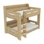 Light Oak Wooden Bunk Bed with Shelves - Sky