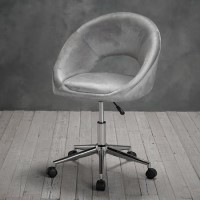 Skylar Swivel Office Chair in Grey Velvet - LPD