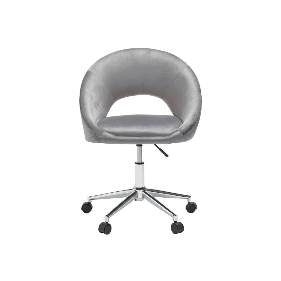 Skylar Swivel Office Chair in Grey Velvet - LPD