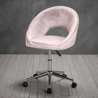 Baby Pink Velvet Tub Office Chair - Skylar - LPD