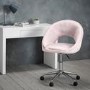 Baby Pink Velvet Tub Office Chair - Skylar - LPD