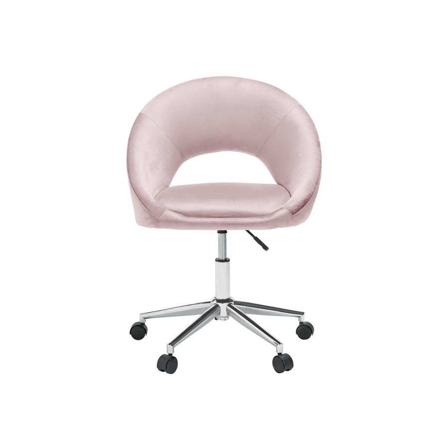 Baby Pink Velvet Tub Office Chair - Skylar - LPD