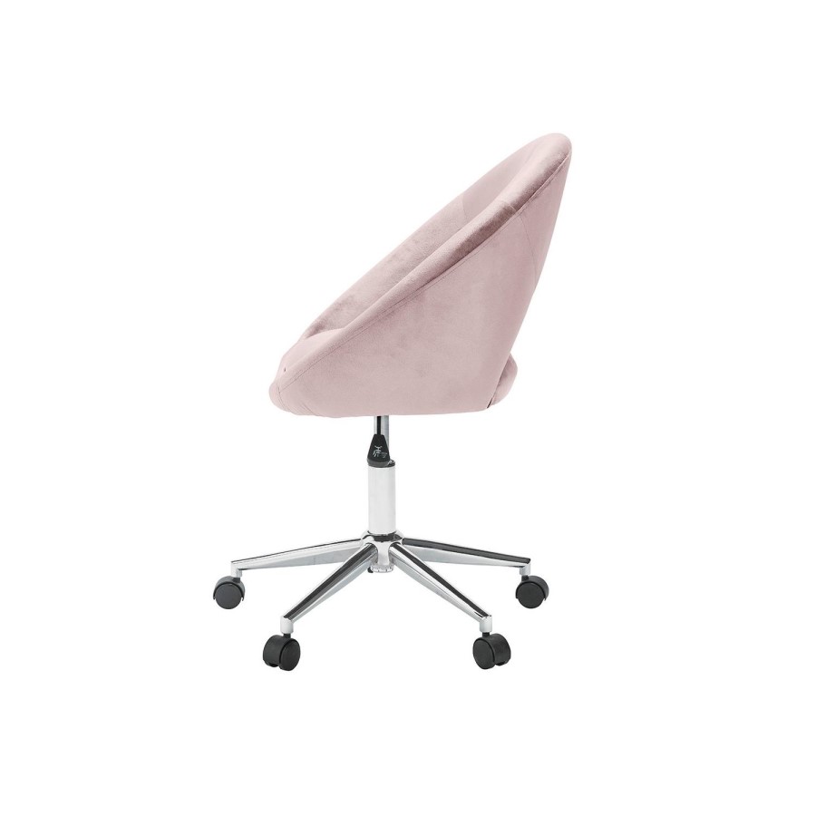 Baby Pink Velvet Tub Office Chair - Skylar - LPD