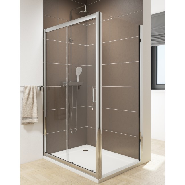 Claritas 6mm Glass Sliding Shower Door - 1400 x 1850mm