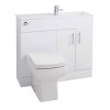 White Slim Line Right Hand Basin &amp; Vanity Unit Furniture Suite - W995mm