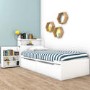 White Cabin Bed with Storage Shelves and Underbed Drawers - Sloan