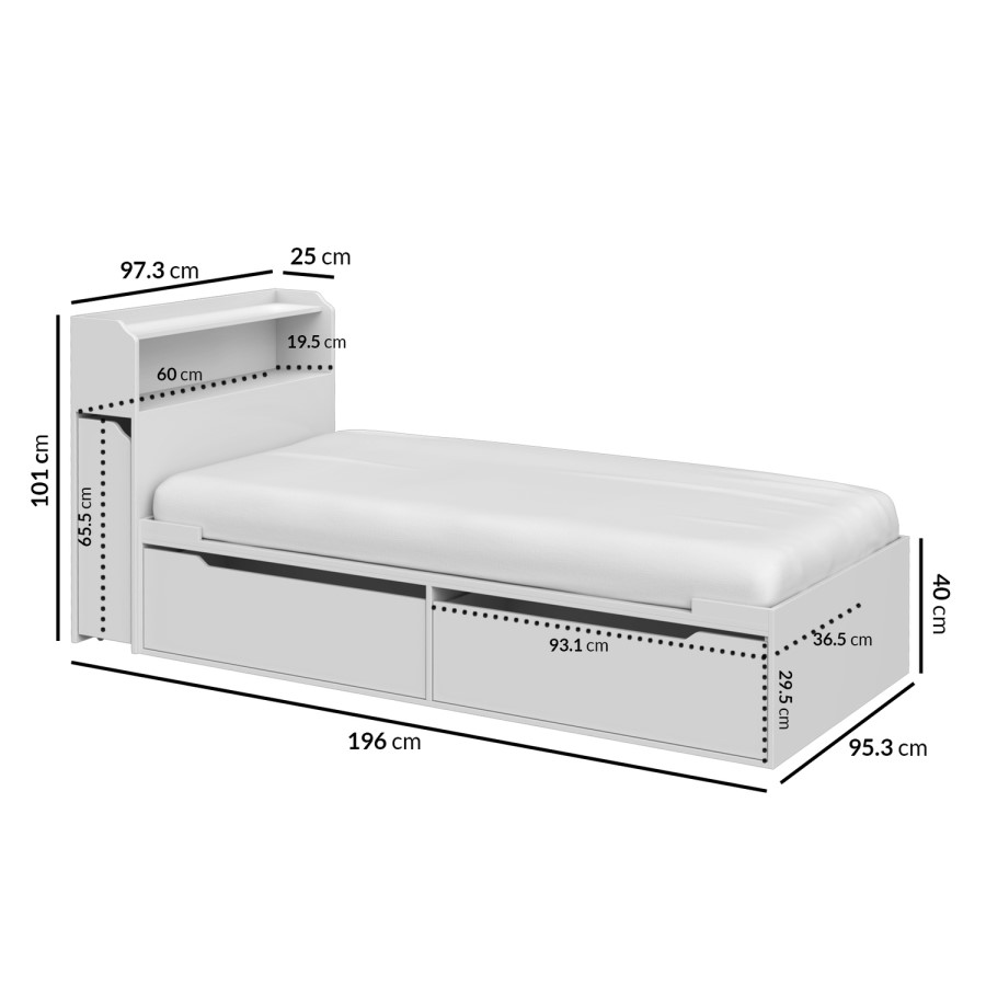 GRADE A1 - Sloan White Cabin Bed with Storage Headboard and Underbed Drawers