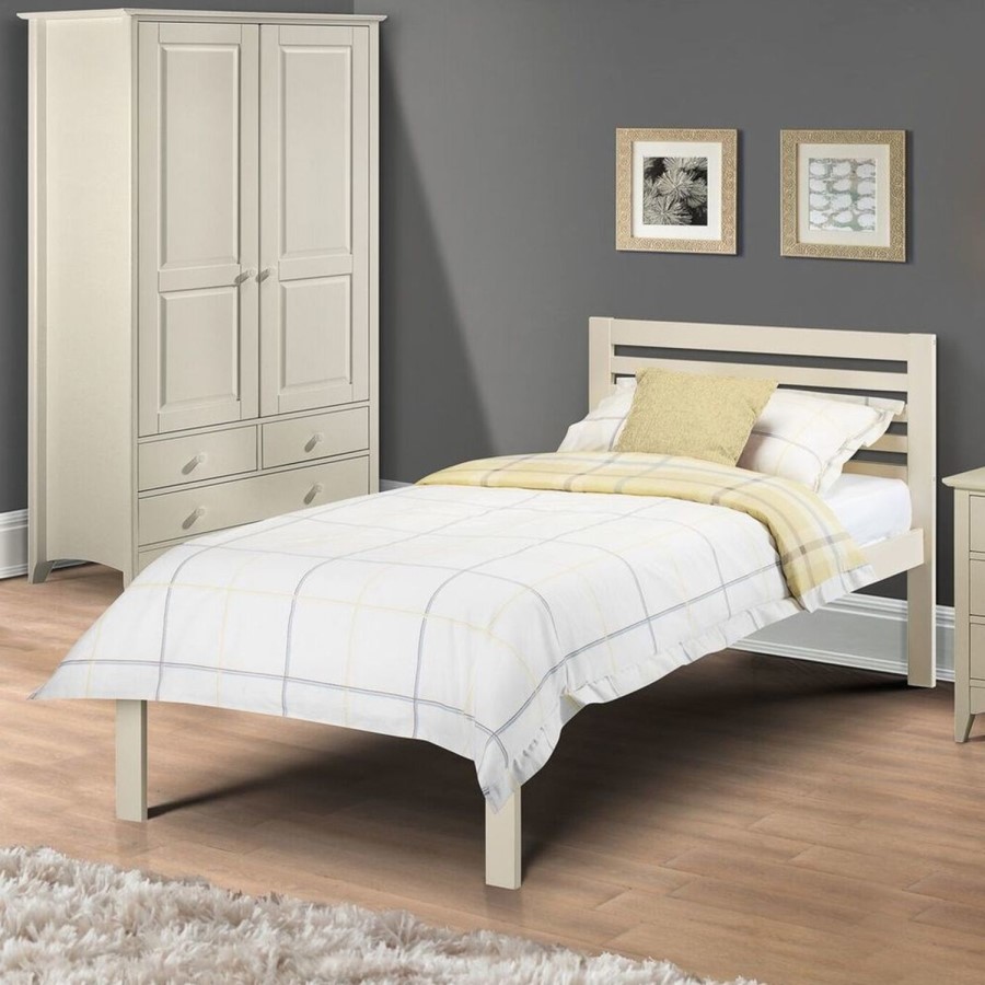 Julian Bowen Slocum Single Bed in Stone White