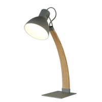 Desk Lamp in Matt Grey & Wood - Nanna