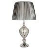 GRADE A1 - Box Opened Greyson Table Lamp with Chrome &amp; Glass Base and Pewter Pleated Light Shade