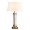 Antique Brass &amp; Glass Column Table Lamp - Searchlight
